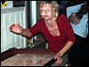 T workin' the shuffle board table